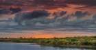 USA-New Jersey-Cape May National Seashore Panoramic with lake and clouds lit at sunrise Art Print